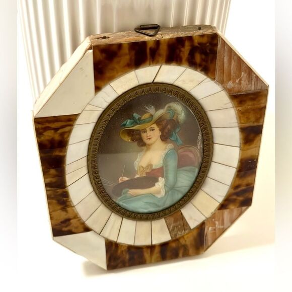 COPY - Antique Vintage French Royal Lady Miniature Painting - Picture 2 of 7